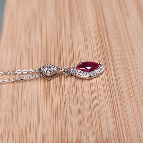 NWT Ryze Rose Crystal White Frost Cubic Zirconia .925 Sterling Silver Necklace - Picture 3 of 7